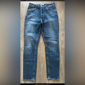 AGOLDE Nico 26 High Rise Slim Fit Skinny Jeans in Fixation Dark Blue Wash Denim